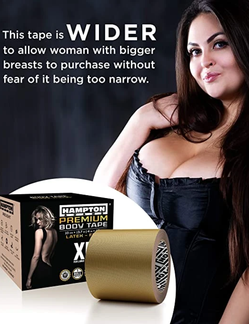 Hampton Adams | XL Breast Lift Tape - Body Tape (Made for large breasts) Included eBook