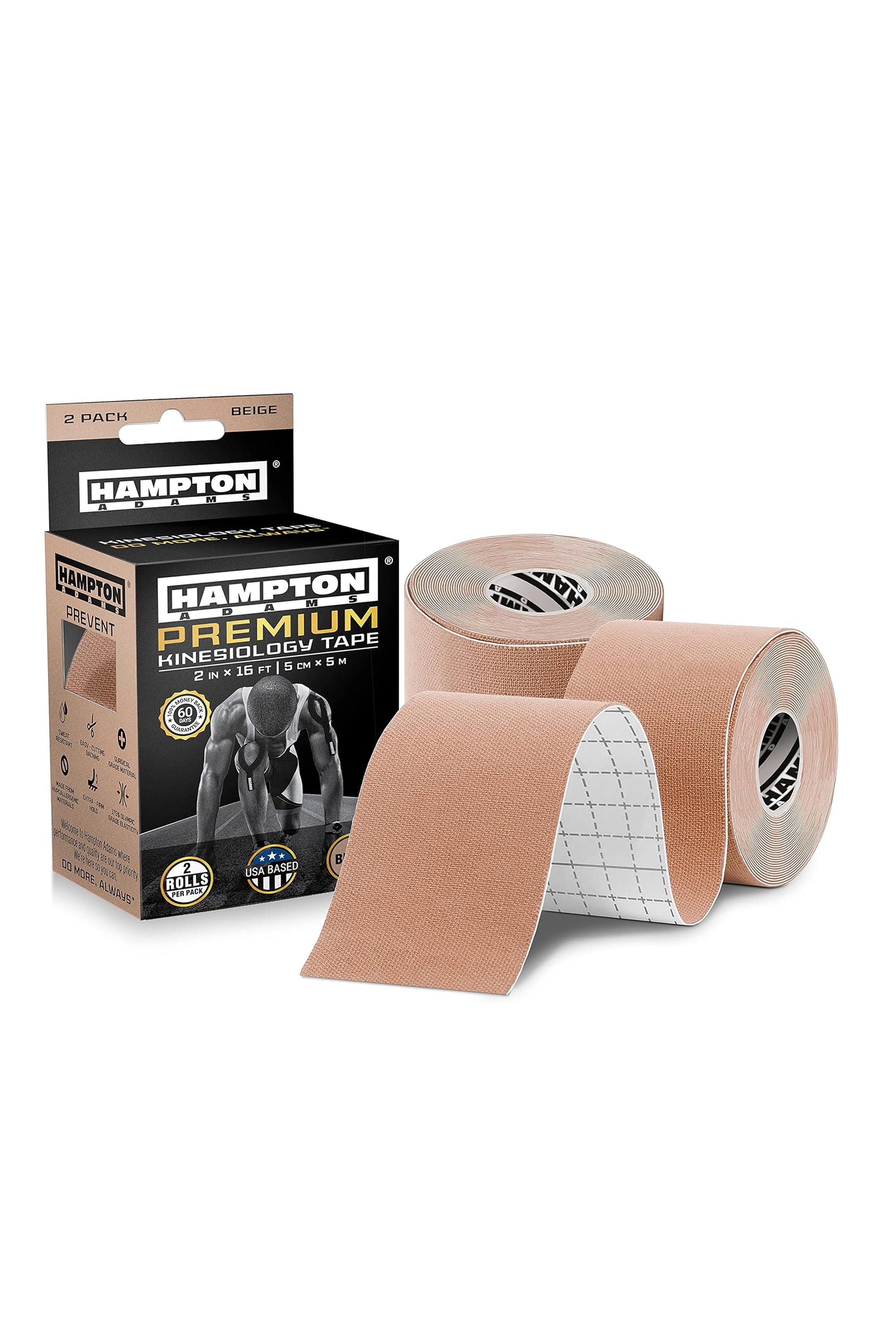 Hampton Adams | 16ft Kinesiology Tape - Skin Tone, 2-Pack