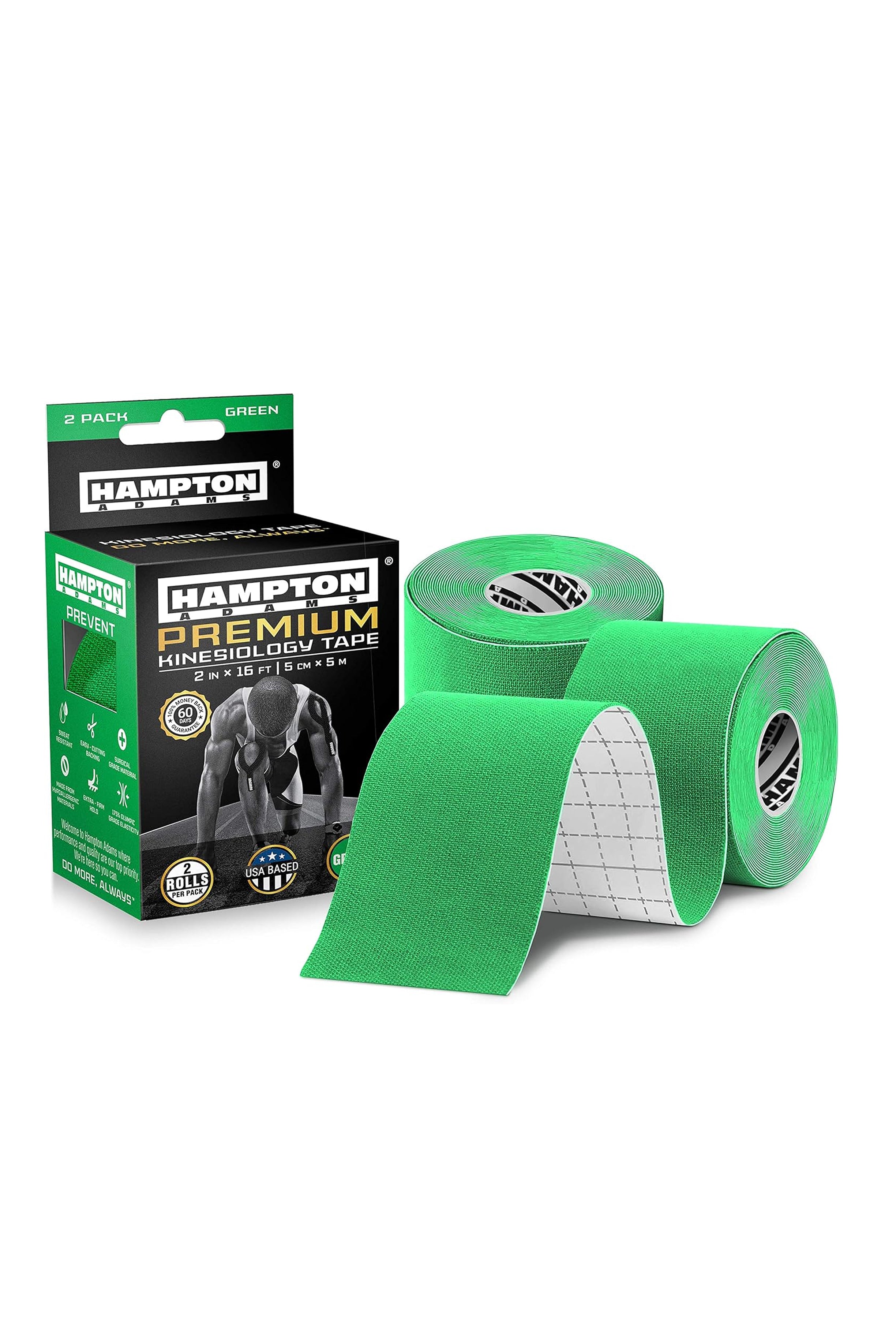 Hampton Adams | 16ft Kinesiology Tape - Green, 2-Pack