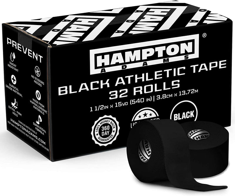 White Sports Medical Athletic Tape - No Sticky Residue - for Athletes,  Trainers & First Aid Injury Wrap: Fingers Ankles Wrist