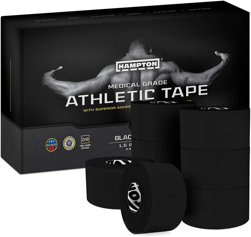 White Sports Medical Athletic Tape - No Sticky Residue - for Athletes,  Trainers & First Aid Injury Wrap: Fingers Ankles Wrist